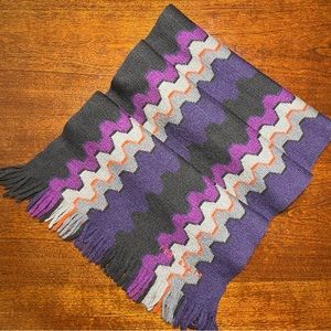 Ted Baker London Scarf Purple Brown Tan Orange Size 58” X 12”